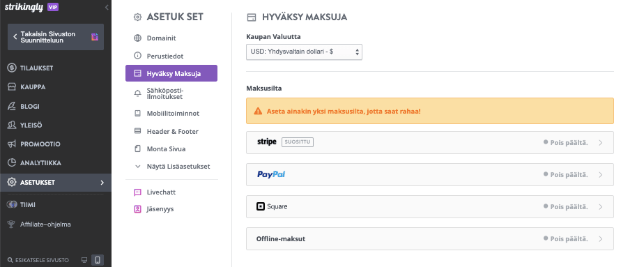 Verkkokaupan kirjanpito - Hämmästyttävästi verkkokauppaan - Määritä maksutavat Verkkokaupan kirjanpito - Hämmästyttävästi verkkokauppaan - Määritä maksutavat