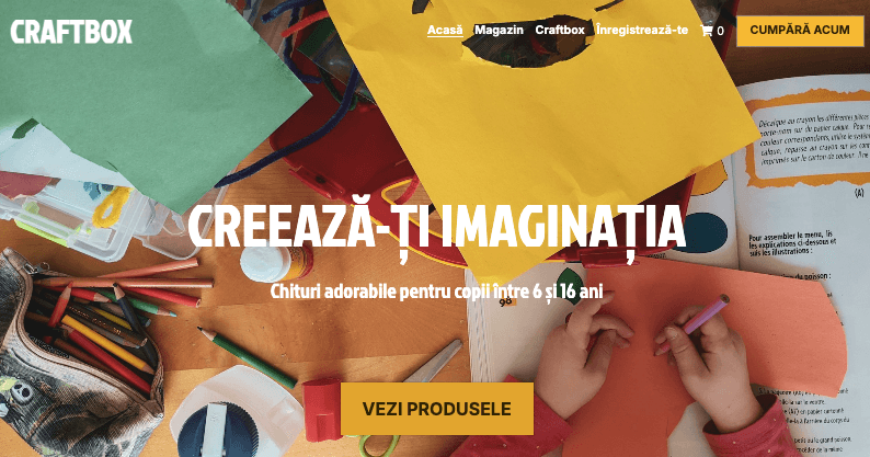 Șablonul CraftBox de la Strikingly Șablonul CraftBox de la Strikingly