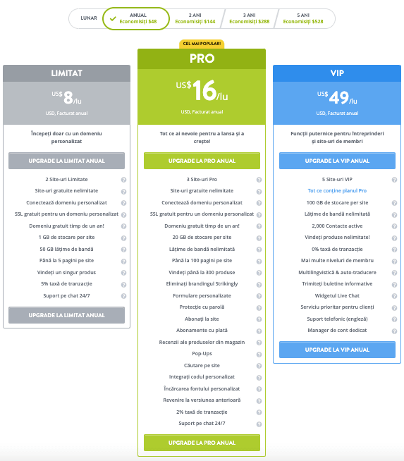 Strikingly pentru antreprenori unici - Înscriere și alegerea unui plan Strikingly pentru antreprenori unici - Înscriere și alegerea unui plan