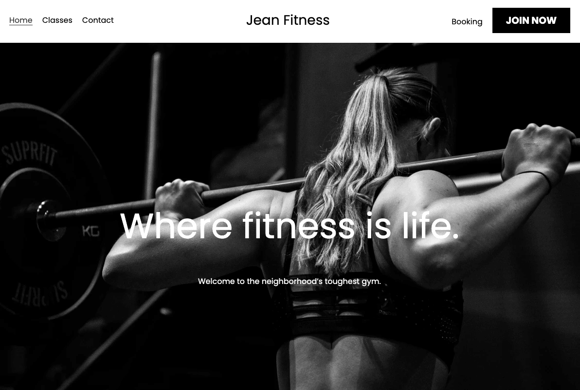 Szablon Fitness Jean od Strikingly Szablon Fitness Jean od Strikingly