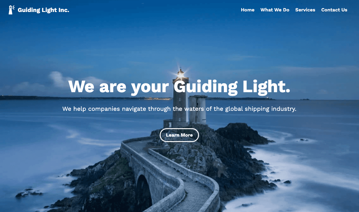 Szablon Guiding Light od Strikingly Szablon Guiding Light od Strikingly