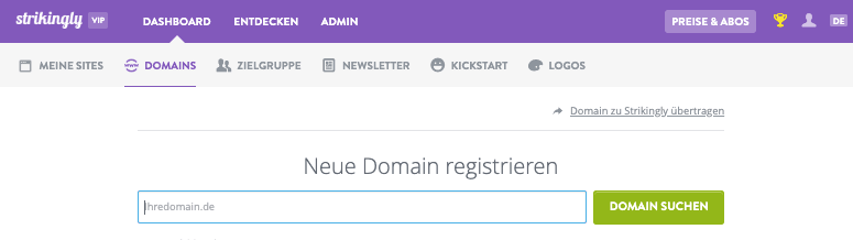 Strikingly - Erstellung einer Musik-Website - Domain-Integration Strikingly - Erstellung einer Musik-Website - Domain-Integration