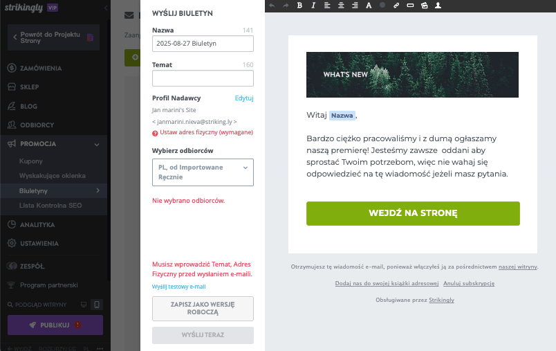 Marketing żywności w Strikingly – integracja marketingu e-mailowego Marketing żywności w Strikingly – integracja marketingu e-mailowego