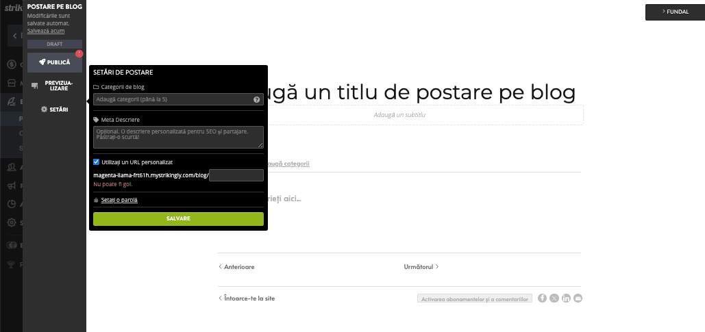 Utilizarea Strikingly pentru a vă promova blogul - Optimizare pentru SEO Utilizarea Strikingly pentru a vă promova blogul - Optimizare pentru SEO