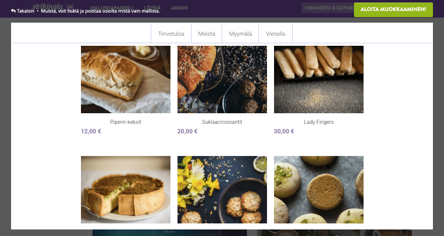 Responsiivinen verkkokauppasivusto Strikinglyn tuella - verkkokauppatoiminnot Responsiivinen verkkokauppasivusto Strikinglyn tuella - verkkokauppatoiminnot