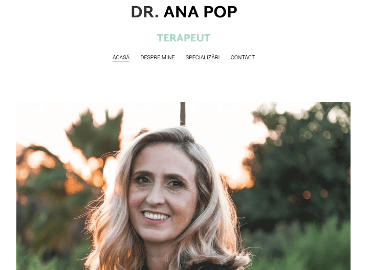 Șablonul pentru terapeuți de la Strikingly Șablonul pentru terapeuți de la Strikingly