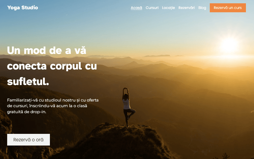 Șablon yoga studio de la Strikingly Șablon yoga studio de la Strikingly