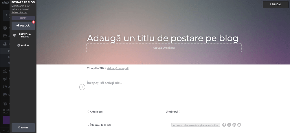 Cum să folosești Strikingly pentru interacțiunea cu rețelele sociale - Utilizează funcțiile de blogging ale Strikingly Cum să folosești Strikingly pentru interacțiunea cu rețelele sociale - Utilizează funcțiile de blogging ale Strikingly