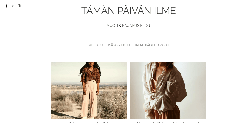 Päivän ilmeen blogipohja Päivän ilmeen blogipohja