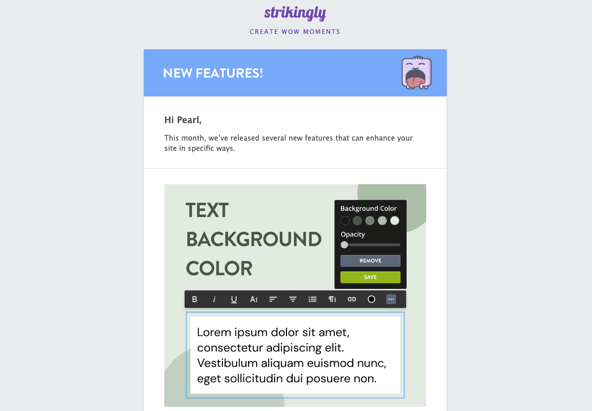 Email personalizat de la Strikingly Email personalizat de la Strikingly