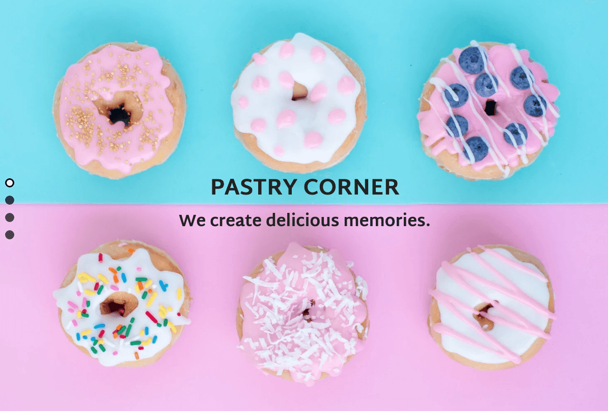 Szablon Pastry Corner od Strikingly Szablon Pastry Corner od Strikingly