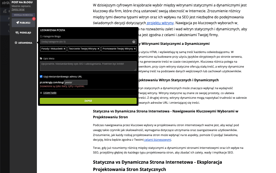 Statyczna kontra dynamiczna strona internetowa — wybór odpowiedniego projektu strony internetowej dla Twojej firmy — wykorzystanie Strikingly do optymalizacji SEO — znaczniki tytułowe i opisy meta Statyczna kontra dynamiczna strona internetowa — wybór odpowiedniego projektu strony internetowej dla Twojej firmy — wykorzystanie Strikingly do optymalizacji SEO — znaczniki tytułowe i opisy meta