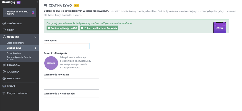 Konfiguracja strony automatycznej odpowiedzi Konfiguracja strony automatycznej odpowiedzi