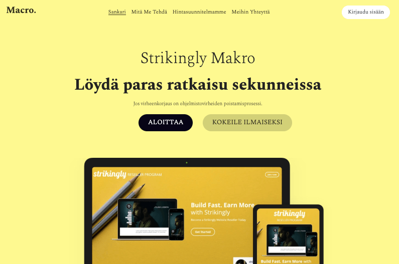 Strikinglyn makrotemplaatti Strikinglyn makrotemplaatti