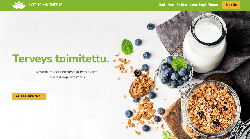 Strikinglyn Lotus Catering -sivustomalli Strikinglyn Lotus Catering -sivustomalli