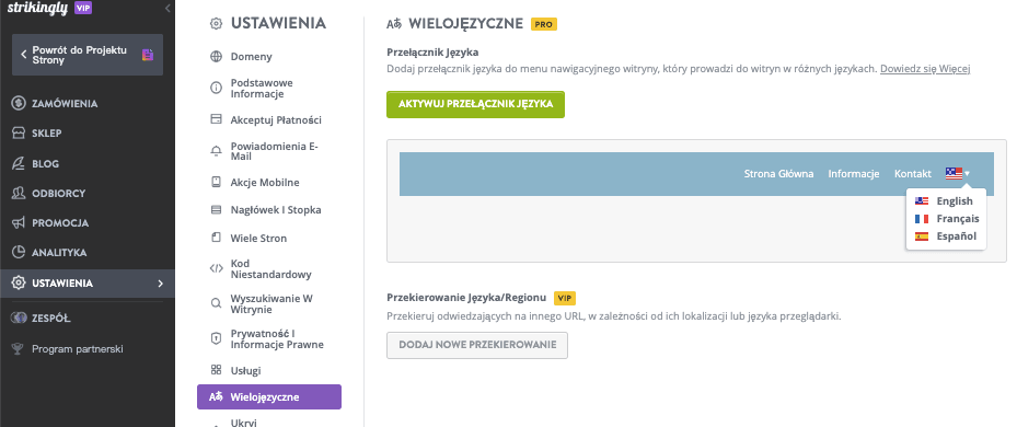 Geotargetowanie w Strikingly – targetowanie językowe Geotargetowanie w Strikingly – targetowanie językowe