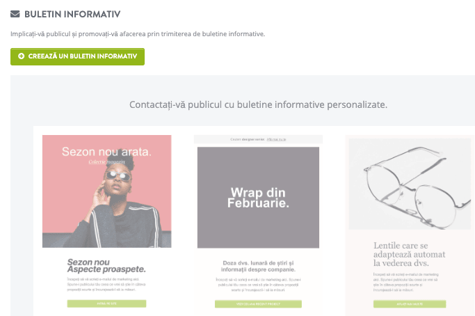 Funcția de buletin informativ Strikingly Funcția de buletin informativ Strikingly