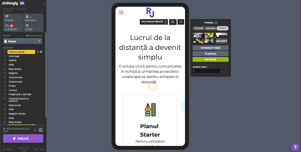 Editor de site-uri mobile Strikingly Editor de site-uri mobile Strikingly