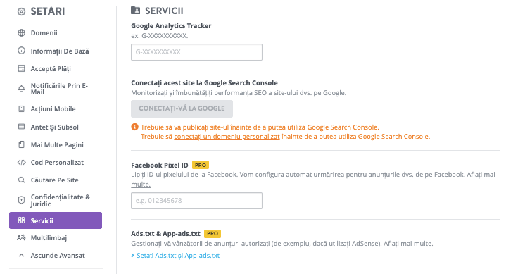 Pagina de configurare a pixelului Facebook Strikingly Pagina de configurare a pixelului Facebook Strikingly
