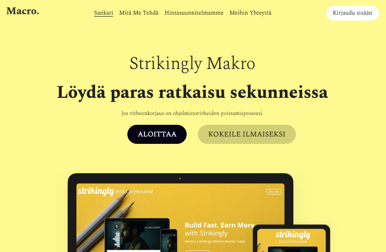 Makromalli Strikinglyltä Makromalli Strikinglyltä