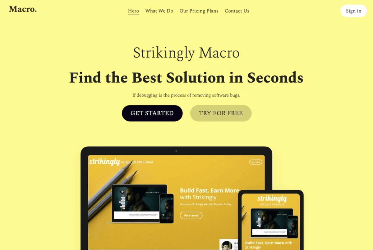 Szablon Makro od Strikingly Szablon Makro od Strikingly