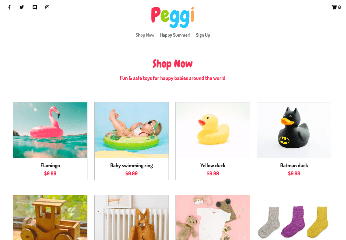 Templat Toko Online Peggi dari Strikingly Templat Toko Online Peggi dari Strikingly