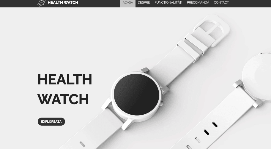 Șablon de magazin virtual Health Watch de la Strikingly Șablon de magazin virtual Health Watch de la Strikingly