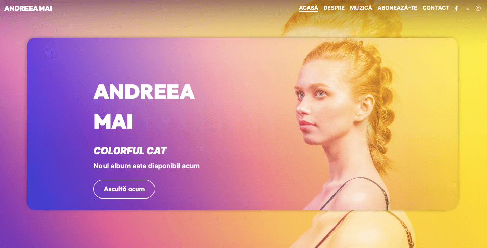 Șablon Andrea May de la Strikingly Șablon Andrea May de la Strikingly