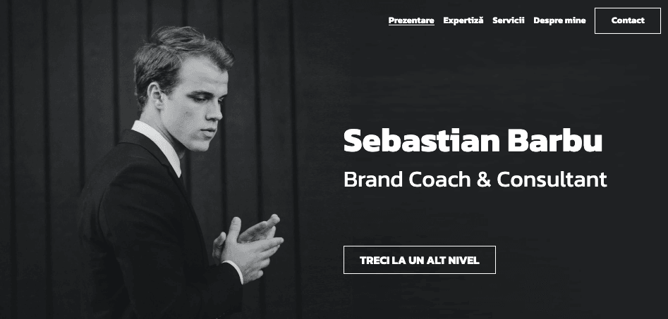Șablonul Brand Coach de la Strikingly Șablonul Brand Coach de la Strikingly