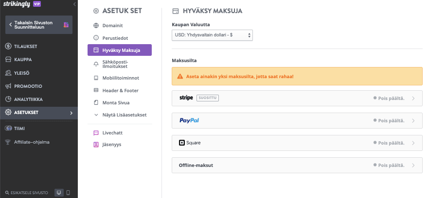 Kuinka lisätä verkkokaupan myyntiä Strikinglyllä - Tarjoa useita maksuvaihtoehtoja Kuinka lisätä verkkokaupan myyntiä Strikinglyllä - Tarjoa useita maksuvaihtoehtoja