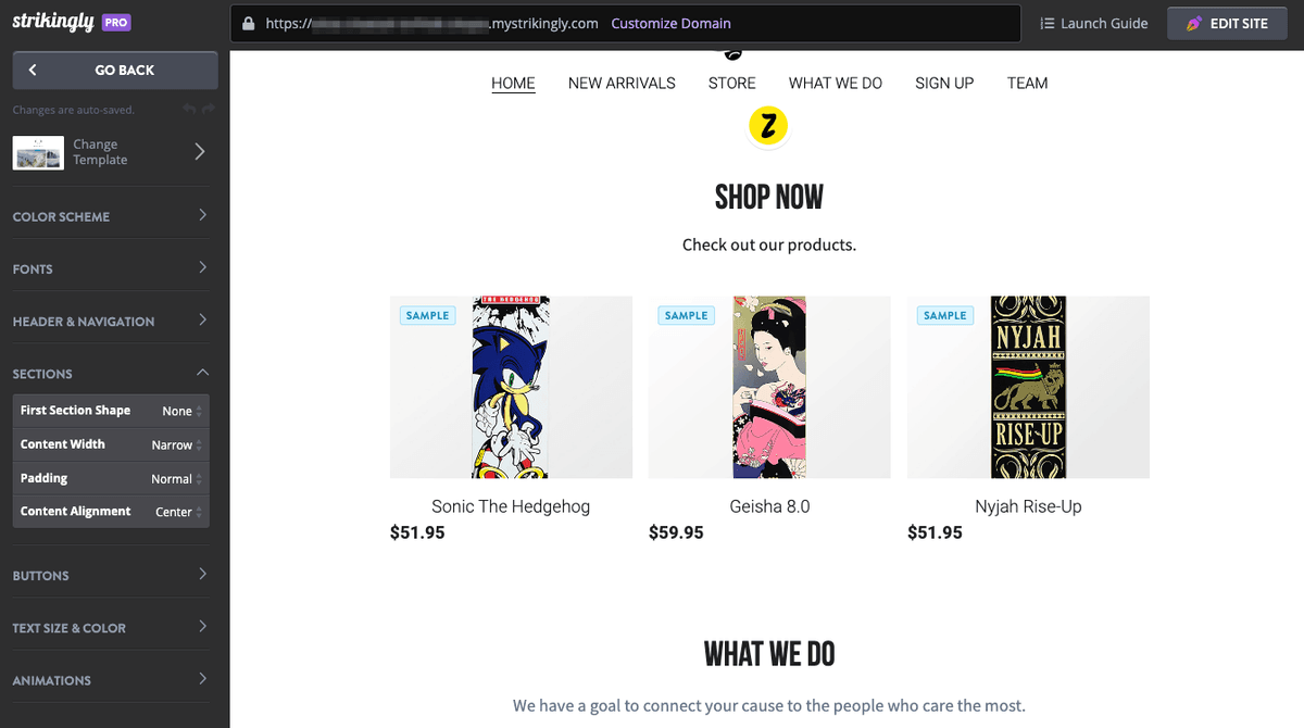 Strikingly Virtual Store Editor Strikingly Virtual Store Editor
