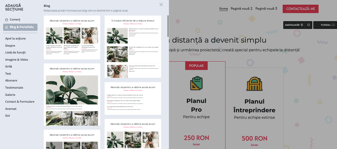 Selectare secțiune Blog Selectare secțiune Blog