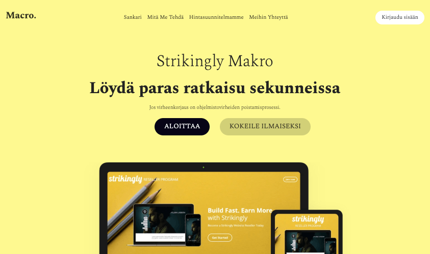 Makro: Verkkosivujen suunnittelu Malli Makro: Verkkosivujen suunnittelu Malli