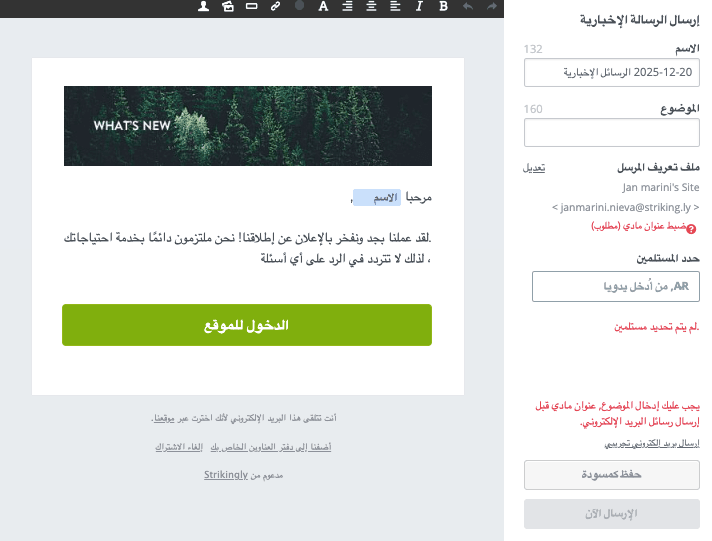 Strikingly نشرة إخبارية قالب Strikingly نشرة إخبارية قالب