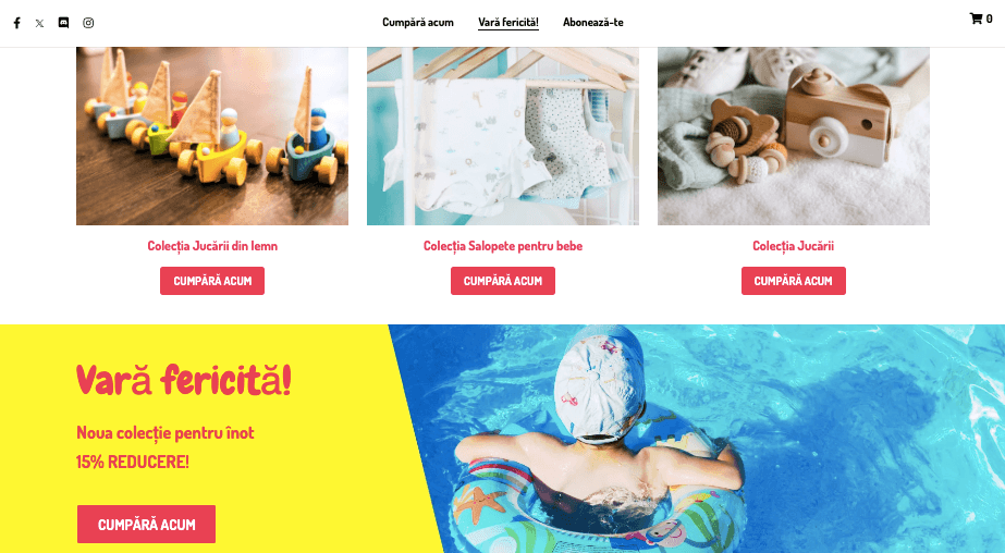 Șablonul magazinului virtual Peggi de la Strikingly Șablonul magazinului virtual Peggi de la Strikingly