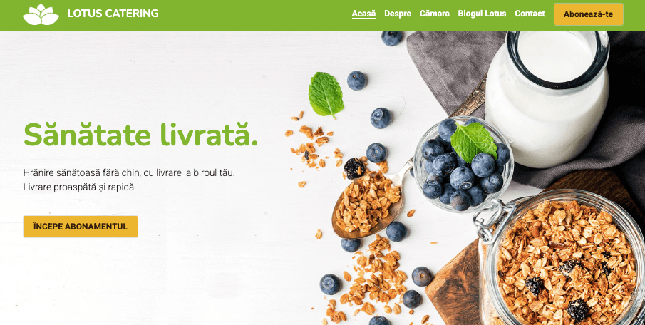 Șablonul Lotus Catering de la Strikingly Șablonul Lotus Catering de la Strikingly