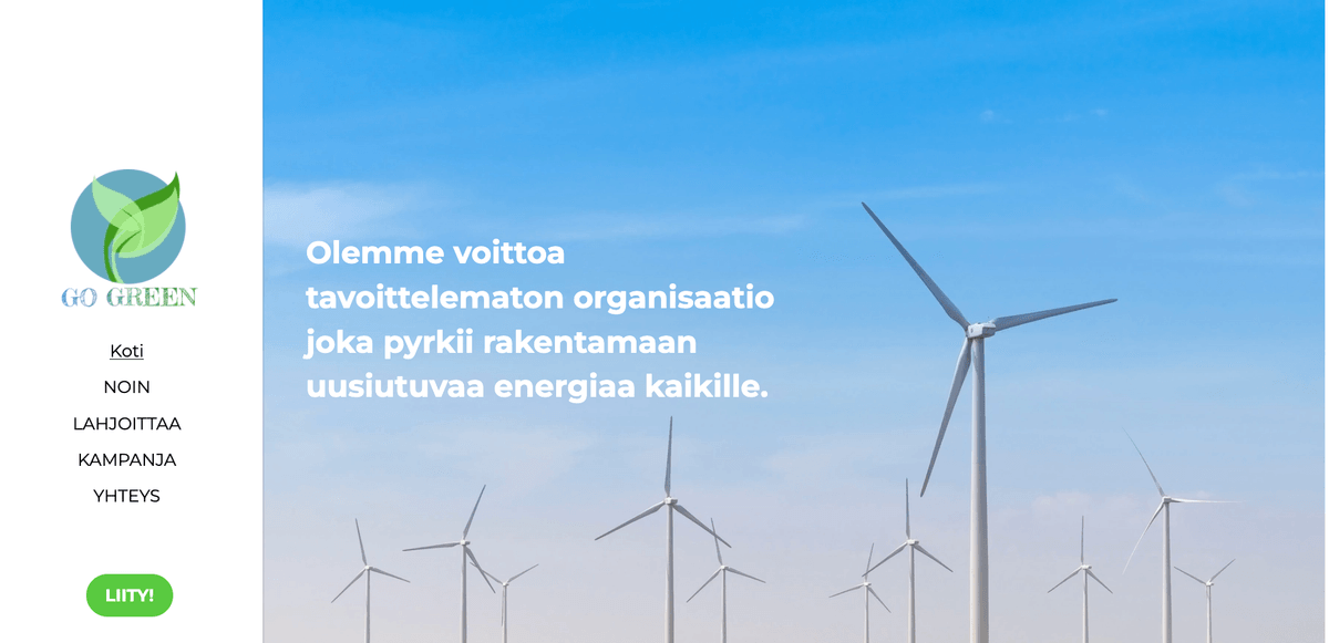 GoGreen Voittoa Tavoittelematon Verkkosivustomalli Strikinglyltä GoGreen Voittoa Tavoittelematon Verkkosivustomalli Strikinglyltä