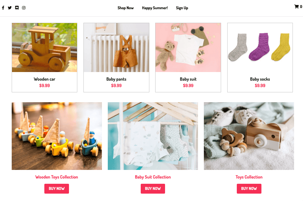 Szablon sklepu internetowego Peggi od Strikingly Szablon sklepu internetowego Peggi od Strikingly