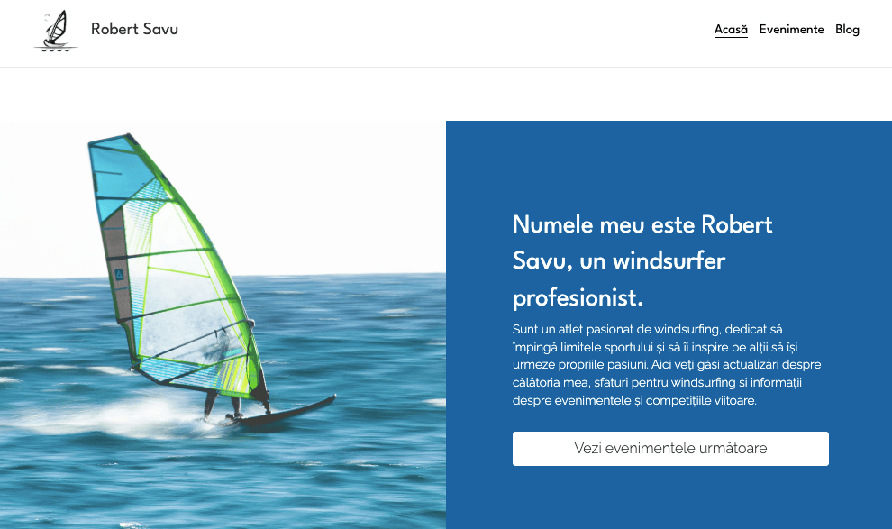 Șablonul Windsurfer de la Strikingly Șablonul Windsurfer de la Strikingly