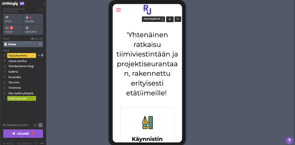 Yksinyrittäjälle silmiinpistävää - mobiilioptimointi Yksinyrittäjälle silmiinpistävää - mobiilioptimointi