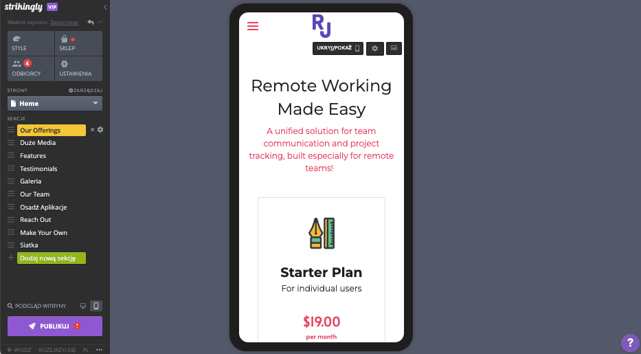 Sprzedawaj towary z sukcesem dzięki Strikingly – optymalizacja mobilna Sprzedawaj towary z sukcesem dzięki Strikingly – optymalizacja mobilna