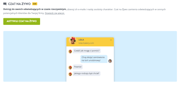 Funkcja Czat na Żywo w Strikingly Funkcja Czat na Żywo w Strikingly