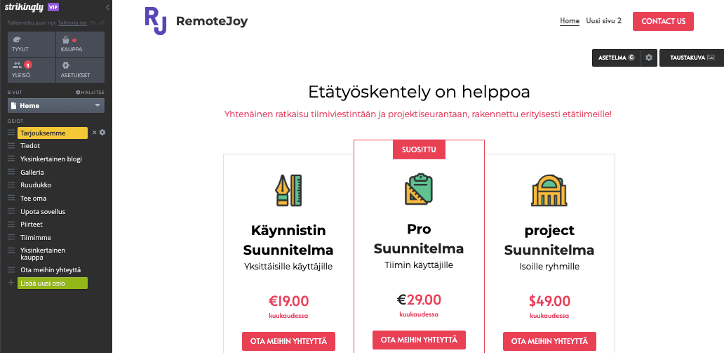 Strikinglyn käyttö tuotevaihtoehtojen hallintaan - Siirry verkkokauppaosioon Strikinglyn käyttö tuotevaihtoehtojen hallintaan - Siirry verkkokauppaosioon