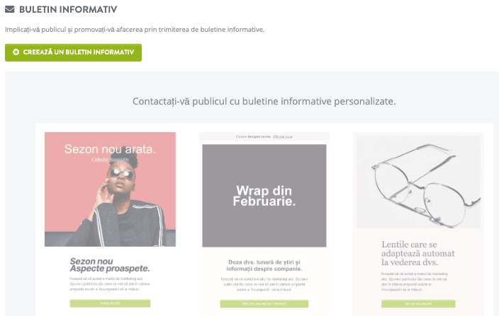 Funcția de buletin informativ a Strikingly Funcția de buletin informativ a Strikingly