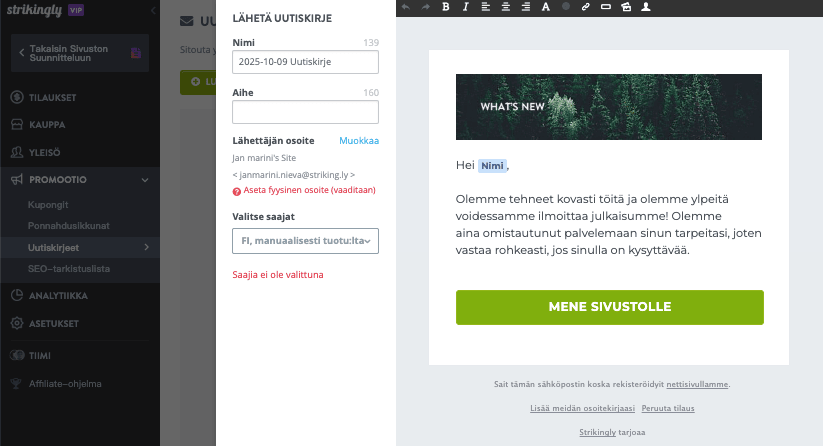Kuinka tehdä sähköpostimarkkinointia Strikinglyn avulla - Luo sähköpostikampanja Kuinka tehdä sähköpostimarkkinointia Strikinglyn avulla - Luo sähköpostikampanja