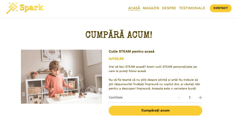 Șablon Spark Online Store de la Strikingly Șablon Spark Online Store de la Strikingly