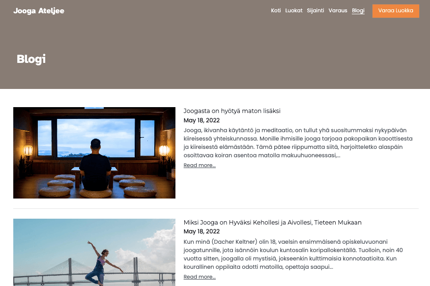 Jooga-blogimalli Strikinglyltä Jooga-blogimalli Strikinglyltä