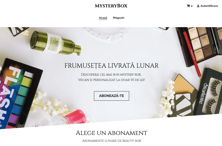 Șablonul magazinului online MysteryBox de la Strikingly Șablonul magazinului online MysteryBox de la Strikingly