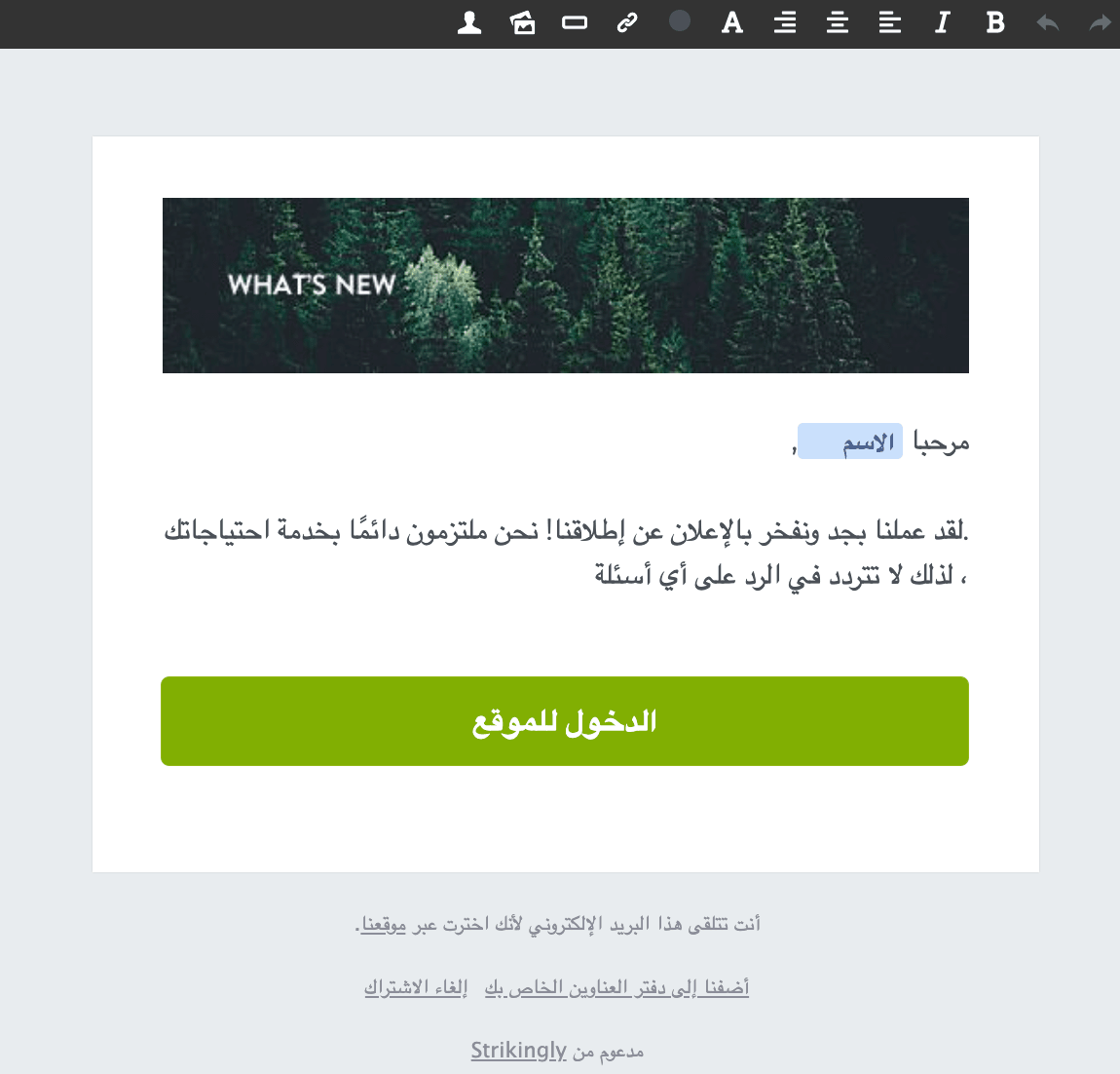 محرر النشرة الإخبارية Strikingly محرر النشرة الإخبارية Strikingly