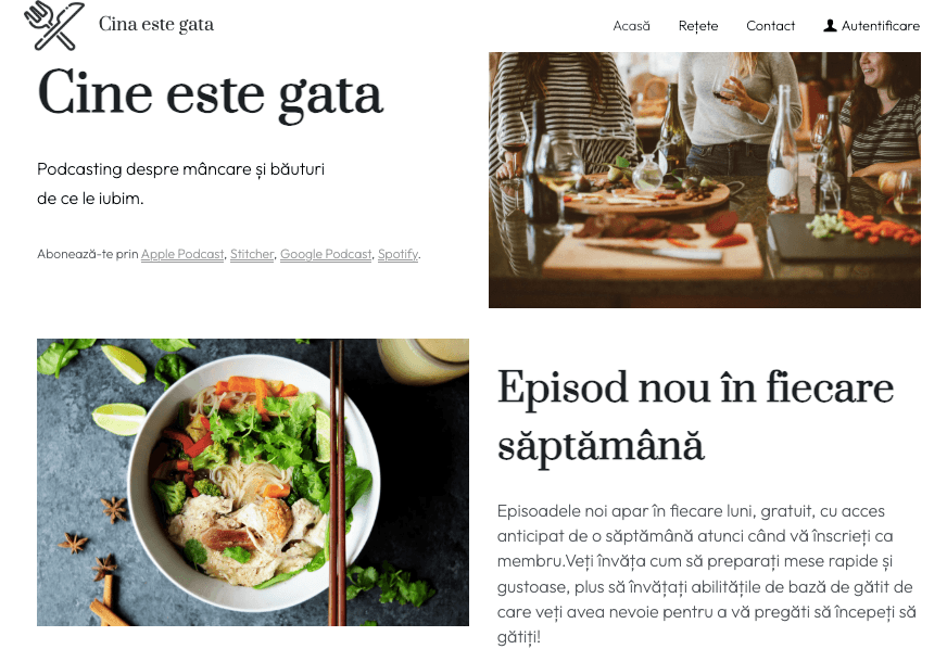 Cina este gata Blog Șablon Cina este gata Blog Șablon